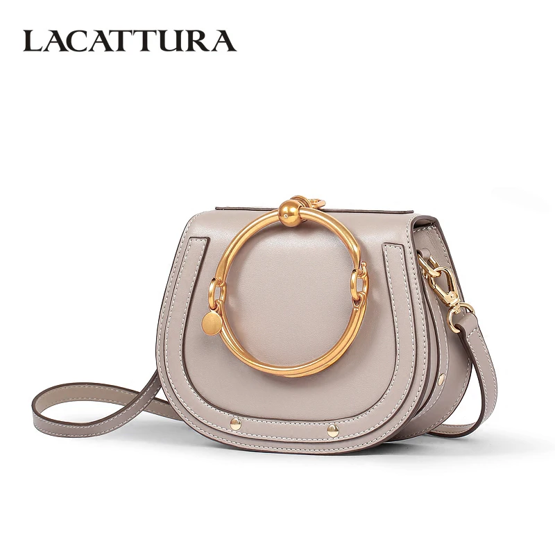 LACATTURA حقيبة يد فاخرة النساء الجلود حقيبة كتف صغيرة Wristlets السرج حقيبة ساع سيدة مخلب Crossbody حقيبة للفتيات