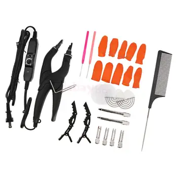 

Pre-Bonded Hair Extensions Fusion Keratin Heat Iron Connector Wand Apply Tools Set US Plug