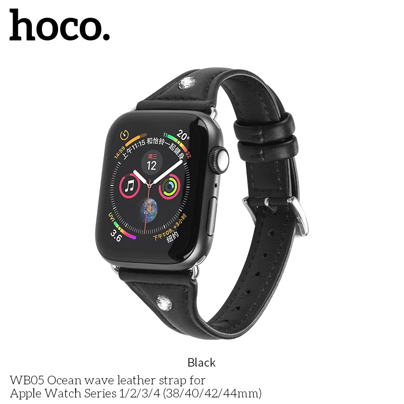 Женский браслет Hoco, ремешок для Apple watch, серия 4, 3, 2, 1, Алмазный ремешок из натуральной кожи для Iwatch, 38 мм, 42 мм, 40 мм, 44 мм