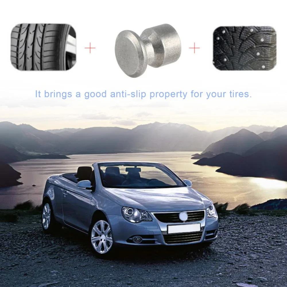  100 Pcs 8mm Metal Winter Stud Screw Auto Car SUV ATV Anti-Slip Screw Stud Wheel Tyre Snow Tire Spikes Trim Auto Accessories