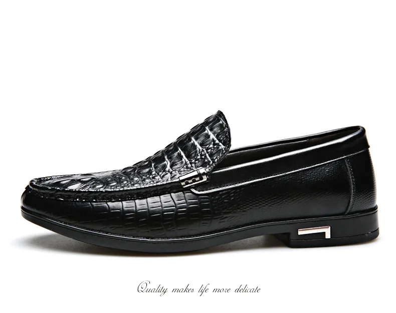 Модные кожаные Для мужчин; повседневная обувь Высокое качество Для мужчин Мягкие Мокасины лоферы; брендовая Для мужчин Туфли без каблуков удобная обувь для вождения крокодил Shoes2a