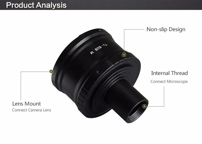 T кольцо для Canon EOS M EF-M беззеркальных камера адаптер + мм 31,7/24,5/23,2/42 мм телескопы микроскопы Зрительная труба