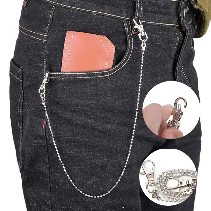 

47CM/ 18.5" Punk Wallet Belt Chain Metal Trousers Chain keychain For Jeans Pants Jewelry