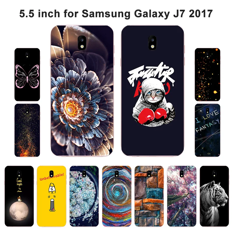Мягкий Силиконовый ТПУ чехол для Samsung Galaxy J7 2017 модная накладка на заднюю панель