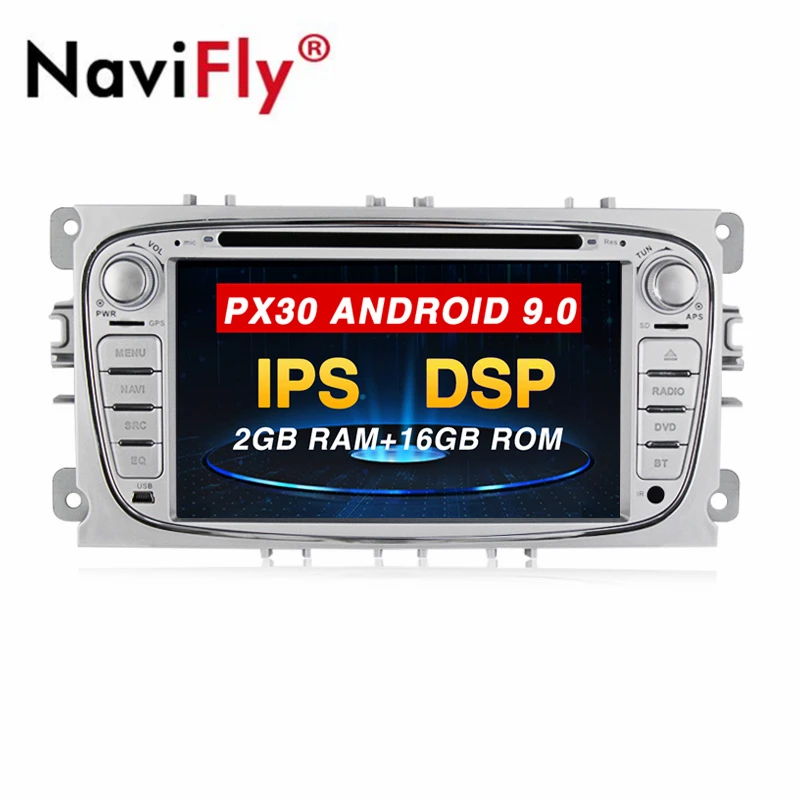 Discount NaviFly Car Multimedia Player GPS Two Din Android 9.0 DVD Automotivo for Mondeo C-Max S-Max Focus 2 IPS screen DSP WIFI CANBUS 0