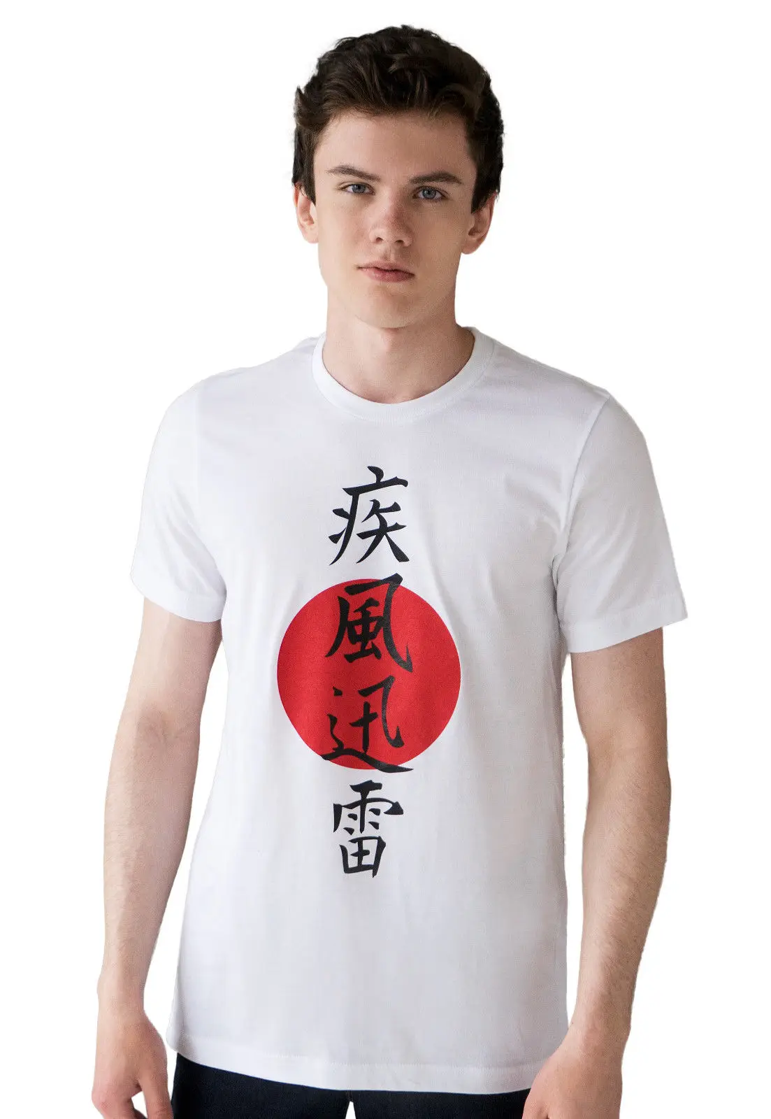 Японская Футболка-молния Yojijukugo Kanji Yoga Япония каллиграфия Аниме Манга подарок