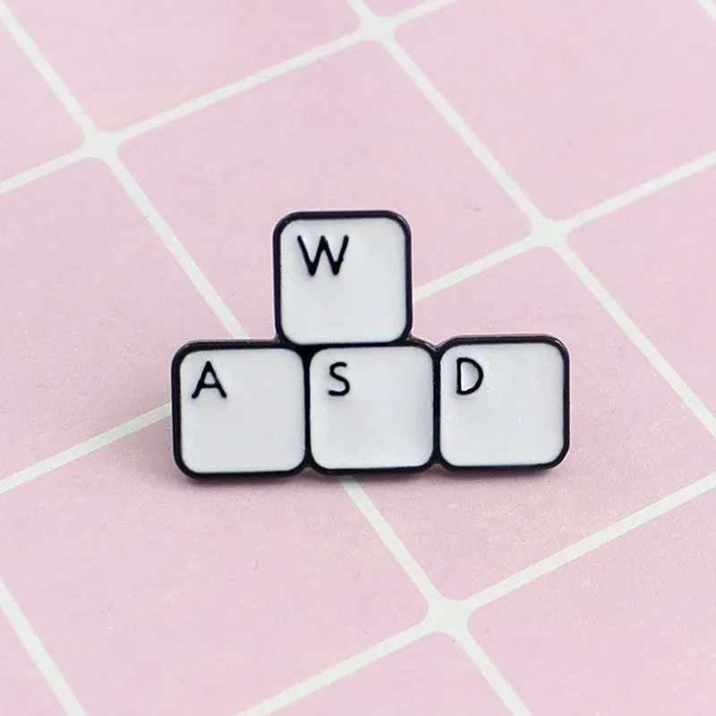 WASD клавиатура булавка видео брошь с изображением героев игр Супер контроллер