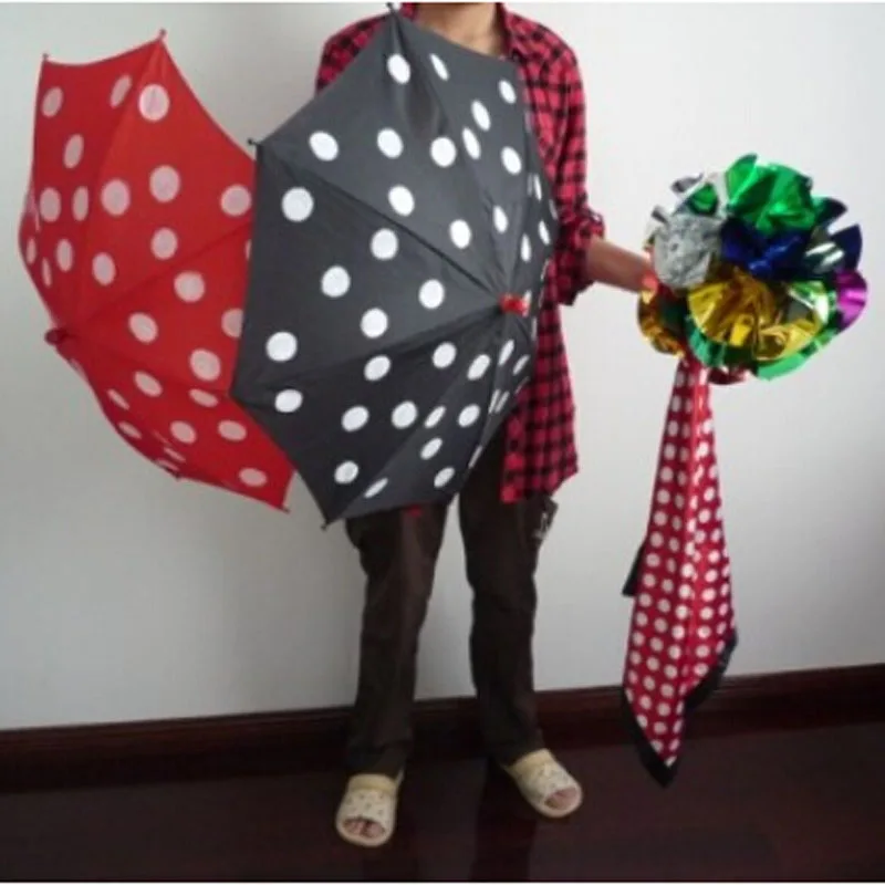 Polka Dot Silk & Umbrella - magic trick,illusion,accessories,stage,gimmick,prop,mentalism polka dot silk