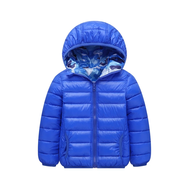 Двухсторонние Детские Зимние куртки для девочек плотная верхняя одежда с капюшоном для мальчиков, пальто камуфляжные пуховые парки теплая детская одежда для детей возрастом от 3 до 12 лет