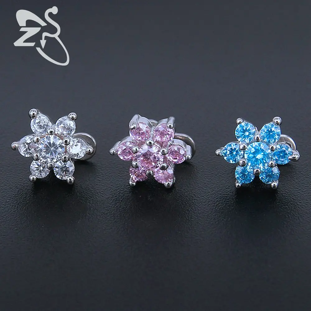

Pink Blue Crystal Dermal Anchor Piercing Stainless Steel Dermal Skin Diver Surface Jewelry Hide Top Gauges Fashion Body Jewelry