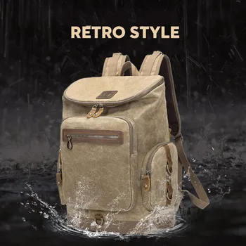 

Vintage travel backpack 2018 new waterproof large capacity oil wax canvas schoolbag Shoulder Bag Computer Backpacks