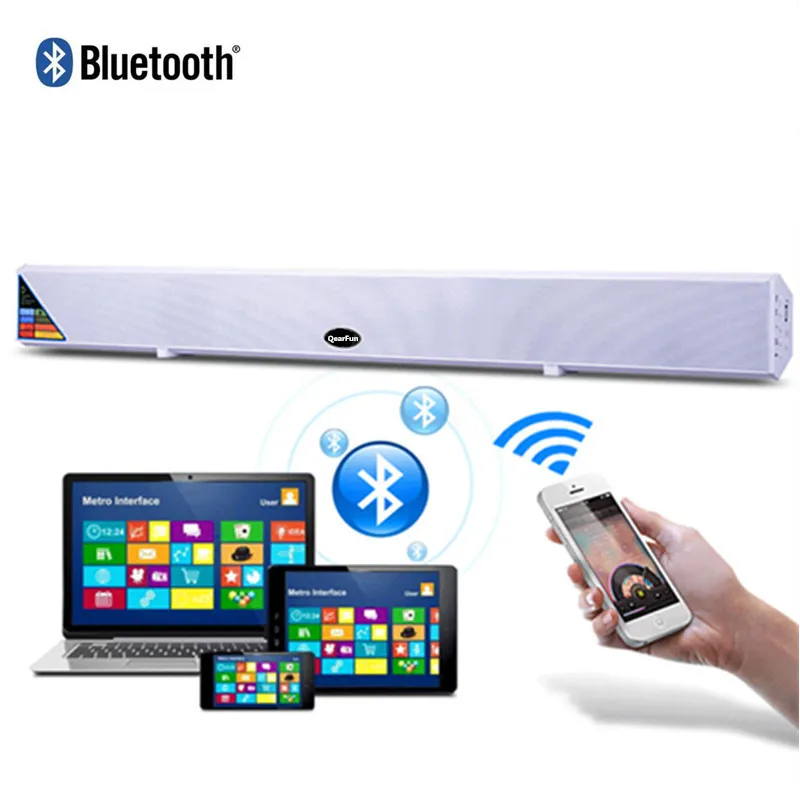 

60W Bluetooth TV Sound Bar Speaker 3D Home Theater Surround Soundbar Wireless Sound Box Subwoofer Sound bar For PC Mobile Phone