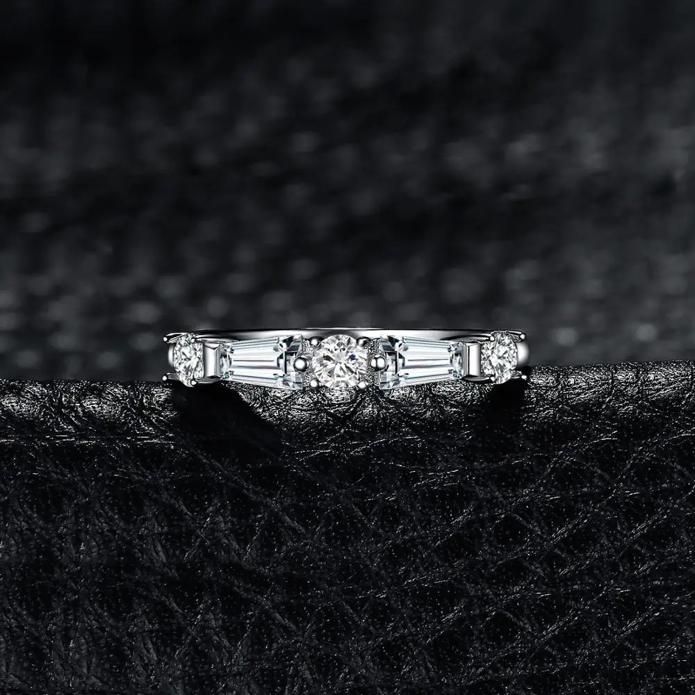 JewelryPalace 3ct круглый багет и кубического циркония Stackable кольцо стерлингового серебра 925