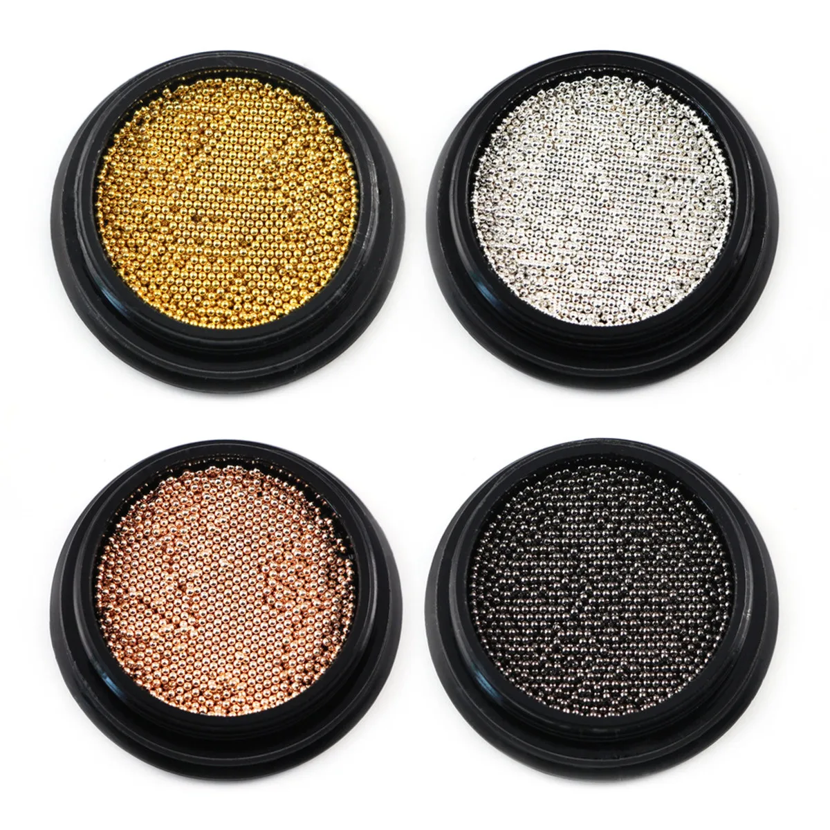 

Nail Metal Beads Caviar Pearls Wheel Design Charms Gold Silver Rose Gold Nail Steel Ball Tools Design 3D Mini Caviar Micro Beads