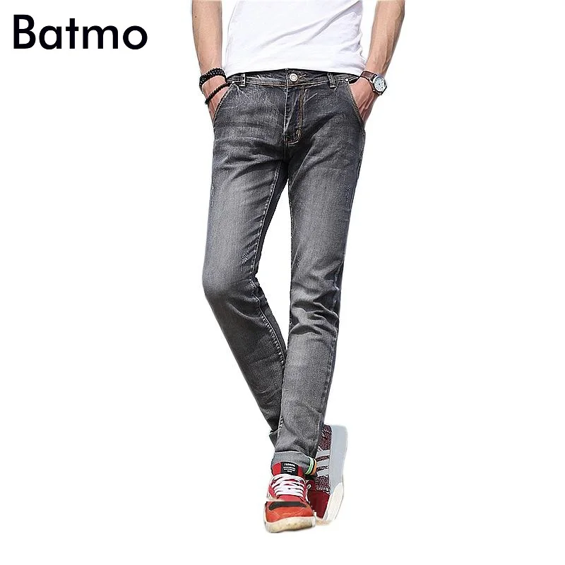 

2019 new arrival high quality cotton slim elastic blue jeans men,gray fashion skinny men's jeans ,men's elastic trousers