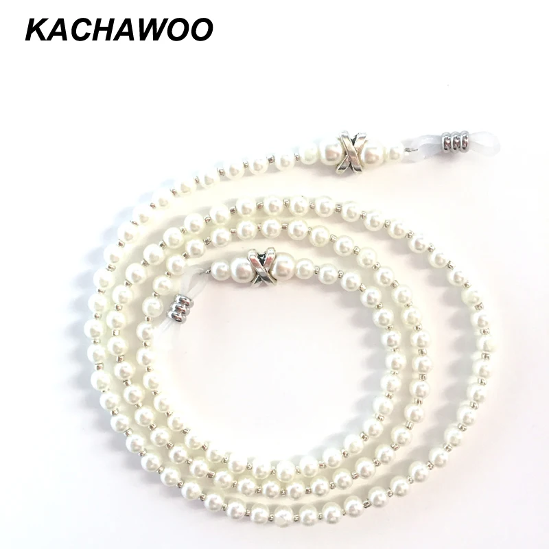 Оптовая продажа 12 шт. цепочка для очков Kachawoo чтения искусственный жемчуг