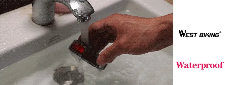 Discount WEST BIKING Waterproof Anti-theft Alarm Bike Light Saddle Taillight Warning Flashlight Cycling Rear Lamp Antitheft Bicycle Light 24