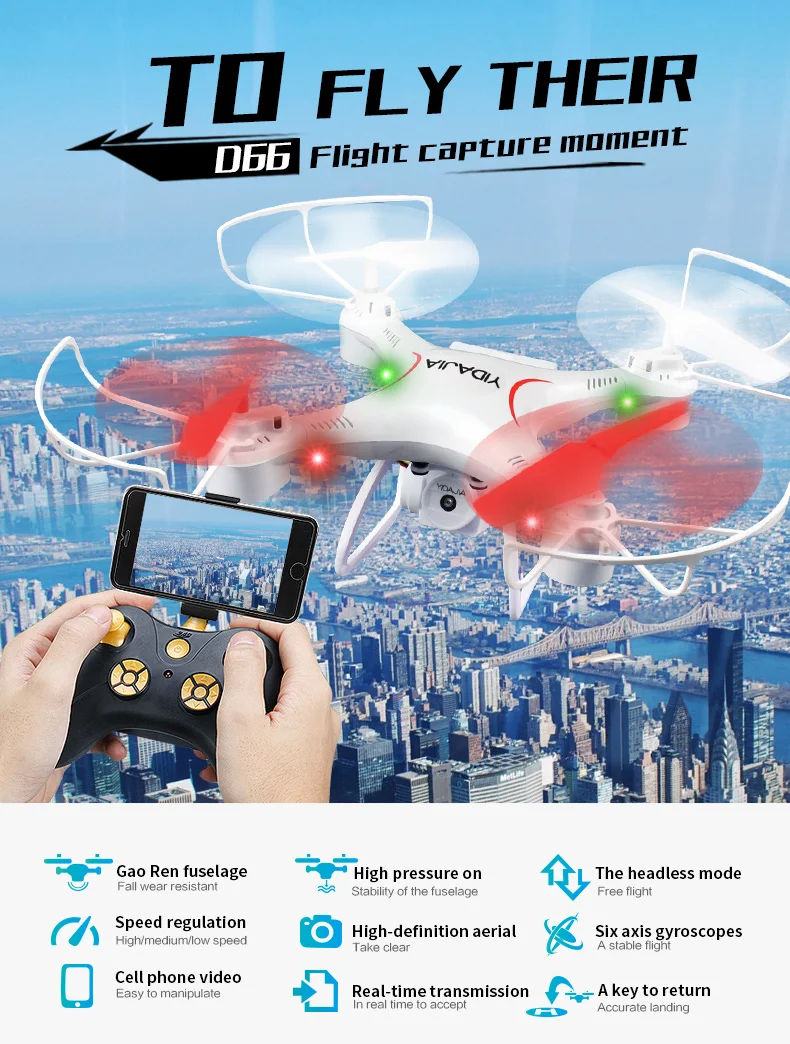 JJRC Quadcopter 20 минут полета один ключ возврата селфи Дрон с Камера HD Вертолет дистанционного Управление игрушки для мальчика