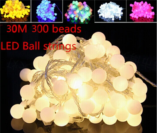 

Fairy 30m 300 LED ball string christmas lights new year holiday party wedding luminaria decoration Garland lamps indoor lighting