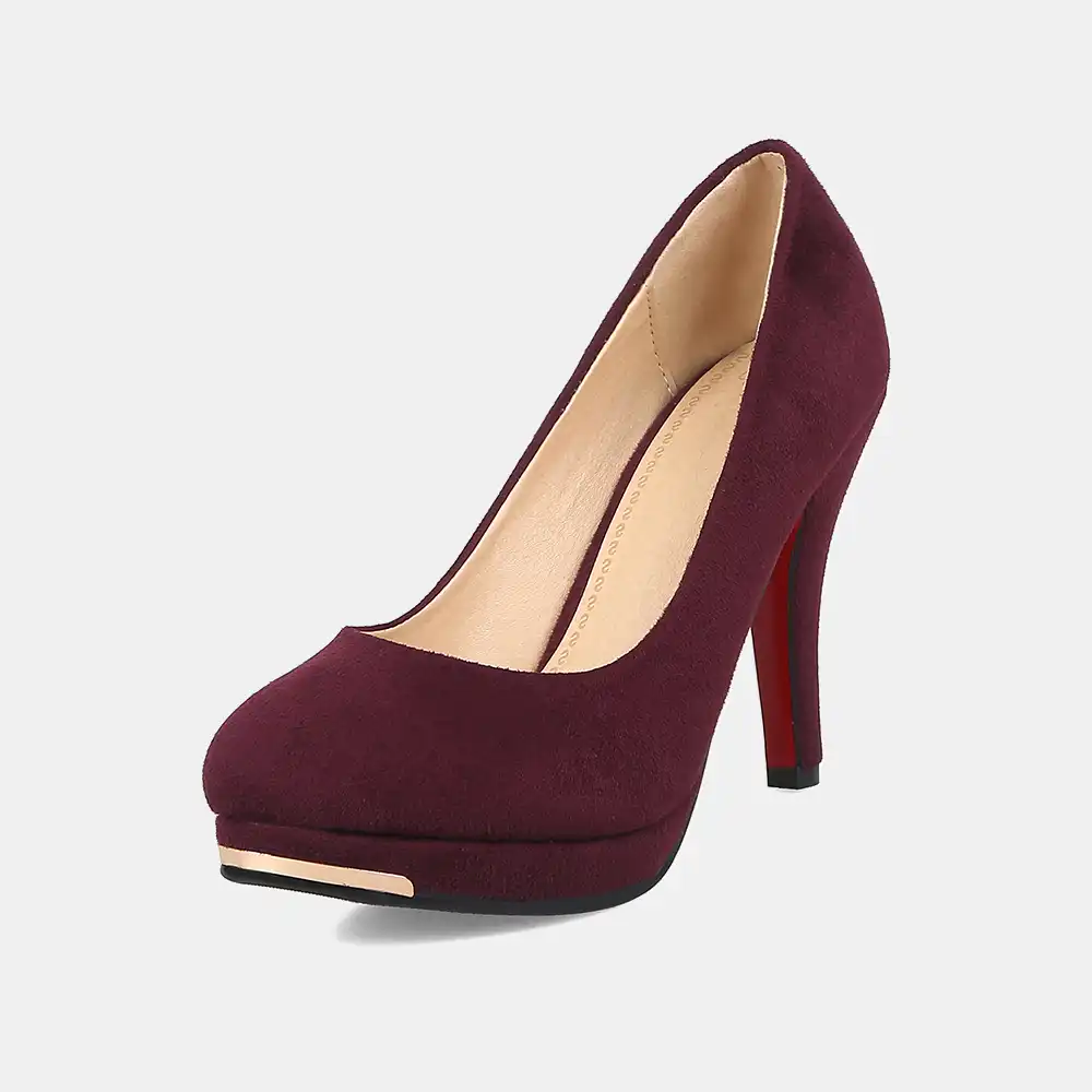 burgundy platform pumps