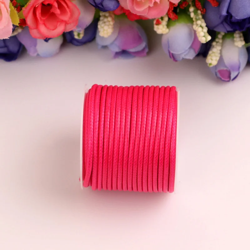 DIY восковая линия нить бисер 10 м Защита окружающей среды 1 рулон ручного вязания шнур вощеный хлопок ручной работы Ожерелье Веревка - Цвет: rose red