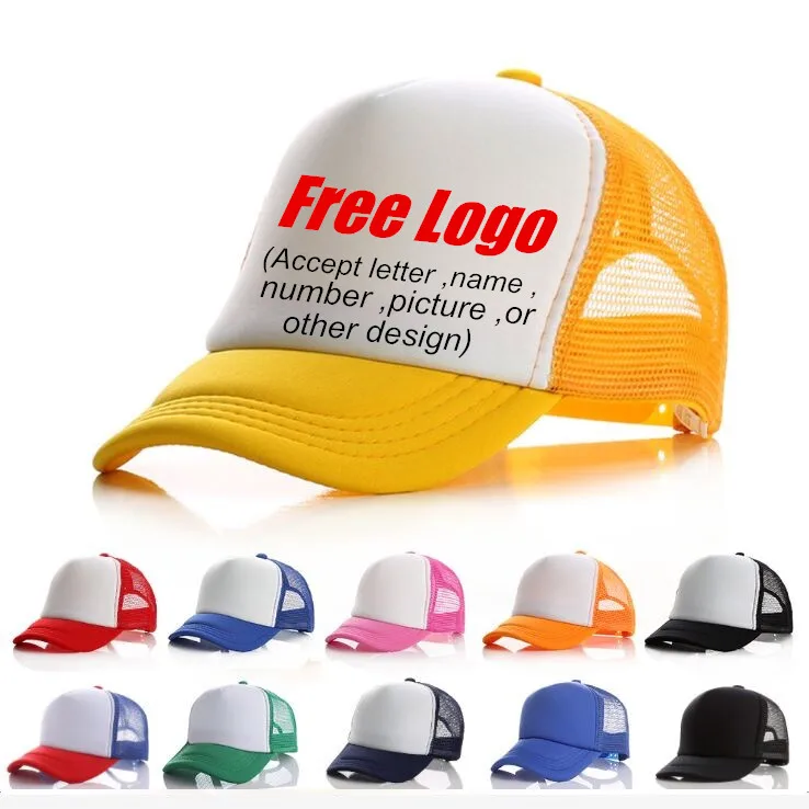 

Child Baby DIY Custom Logo Trucker Hats Summer Boys Breathable Acrylic Print Logo Baseball Caps Kids Girls Snapback Hats