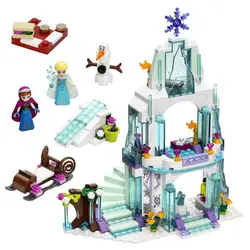 Мечта принцесса замок, домик Конструкторы Эльза ледяной замок DIY Собранные кирпичи 316 Обучающие игрушечные лошадки для детей