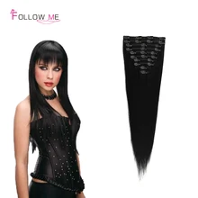 Brazilian Virgin Hair Clip in Extension 120g Straight Clip in Human Hair Extensions Follow Me Hair Natural Extension Clip 220g