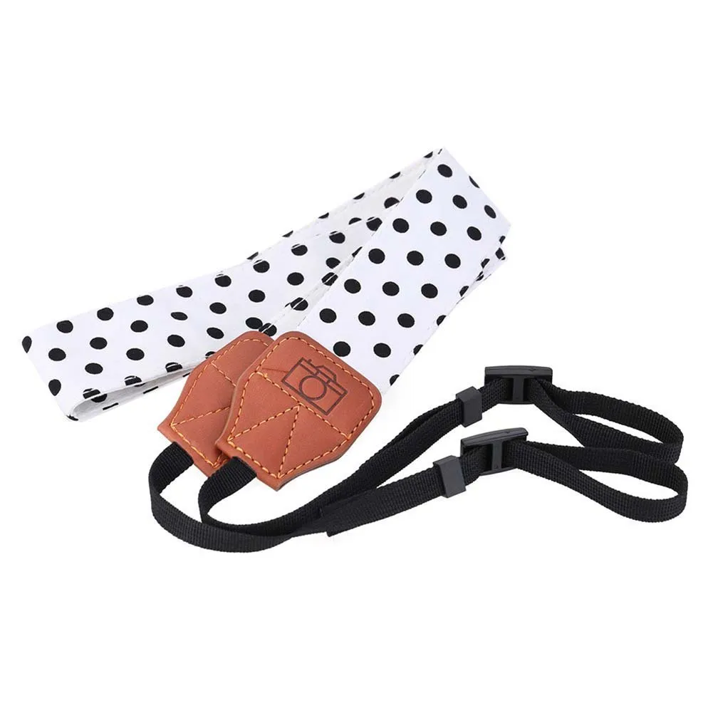 Soft Cotton Polka Dots Camera Shoulder Neck Strap Belt Universal