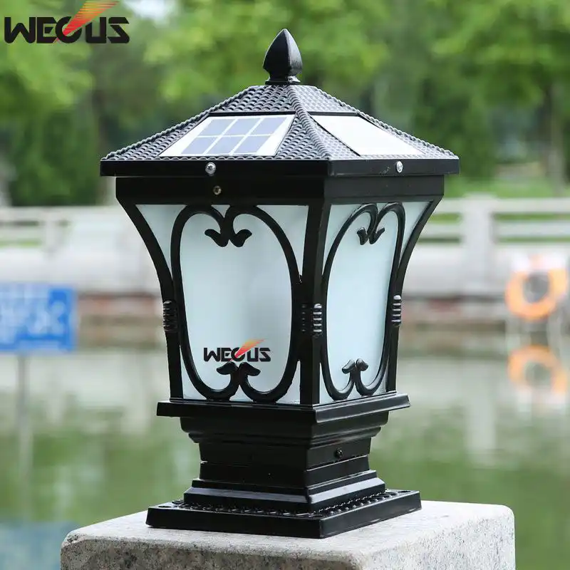 Solar outdoor wall lights, outdoor post lights. Home villa garden
