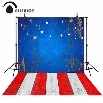 

Allenjoy backgrounds for photo studio Blue red white stripes mottled wooden floor backdrop new arrivals design fantasy props