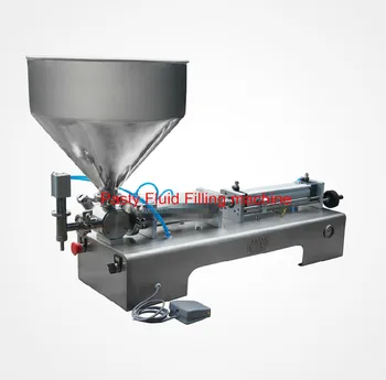 

50-500ML Pneumatic pasty food filling machine sticky pasty filler stainless SS304,hot sauce bottling equipment,beverage packer
