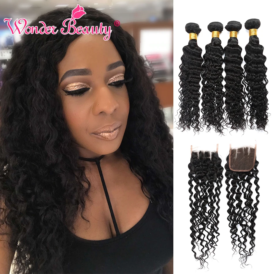 Wonder Beauty Hair Store Peruvian Deep Curly Hair Bundles 100