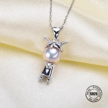

Lovely Sterling Silver Animal Series Small Sheep Shape Pearl Pendant Settings Findings Women Accessories Female Jewwelry