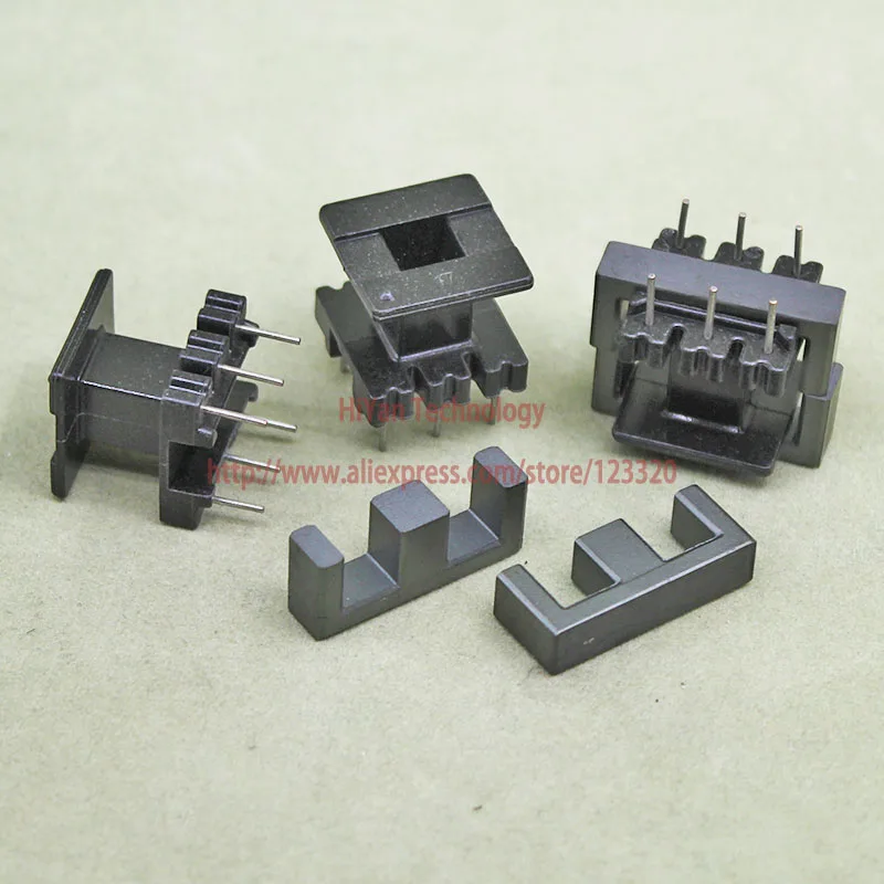 

10sets/lot EE25 PC40 Ferrite Magnetic Core and 3 Pins + 3 Pins Top Entry Plastic Bobbin Customize Voltage Transformer