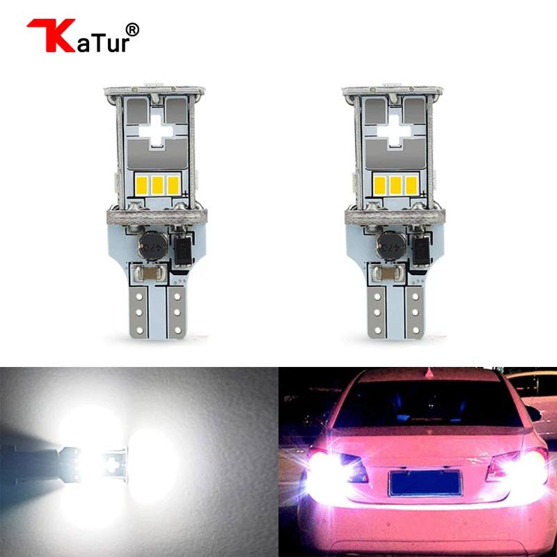 

Katur 2Pcs Canbus Error Free T15 W16W LED Bulbs 912 921 Car LED Back-up Light Auto Reverse Lamp 6000K White T16 T20 7440 Lamps