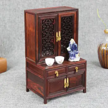

Miniature furniture model of red sticks (high and low cabinet)