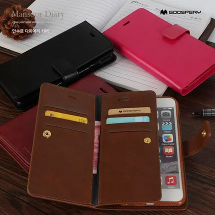 

For iphone 7 /plus Original MERCURY Goospery Mansoor Diary Flip Wallet MultFunction Case For iphone7 /plus with card holders