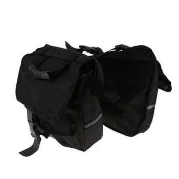 

Strap Saddle Bag 1pc For Motorcycle Bicycle Black Rear Double Panniers