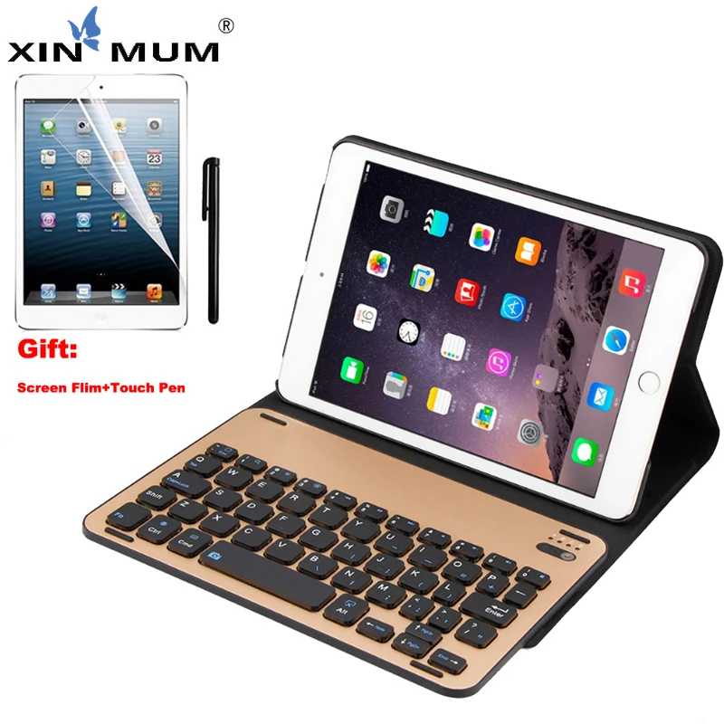 

XIN-MUM For iPad Mini 3 Case Wireless Bluetooth Keyboard For iPad Mini 1 2 3 Portable Aluminum Alloy Keyboard Stand Smart Case