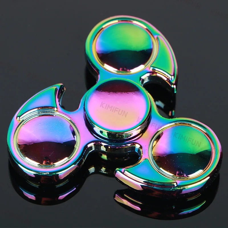 Прохладный три бусины красочные Tri-spinner продажи Kid подарок ручной Spinner Для аутизма и СДВГ уменьшить стресс Непоседа счетчик kimifun