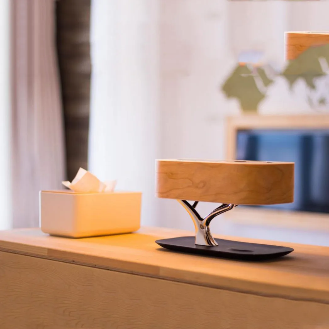 

Stylish high-end bedside lamp with high quality Bluetooth speaker and wireless charger sleep mode stepless dimming #10