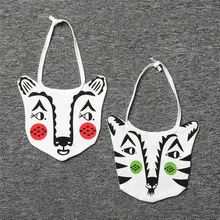 Стиль горячая распродажа; одежда из хлопка для маленьких мальчиков Одежда для девочек с лисой, медведем, тигр животных Симпатичные мягкие нагрудники для новорожденных Creeper тканевый слюнявчик одежда BB001