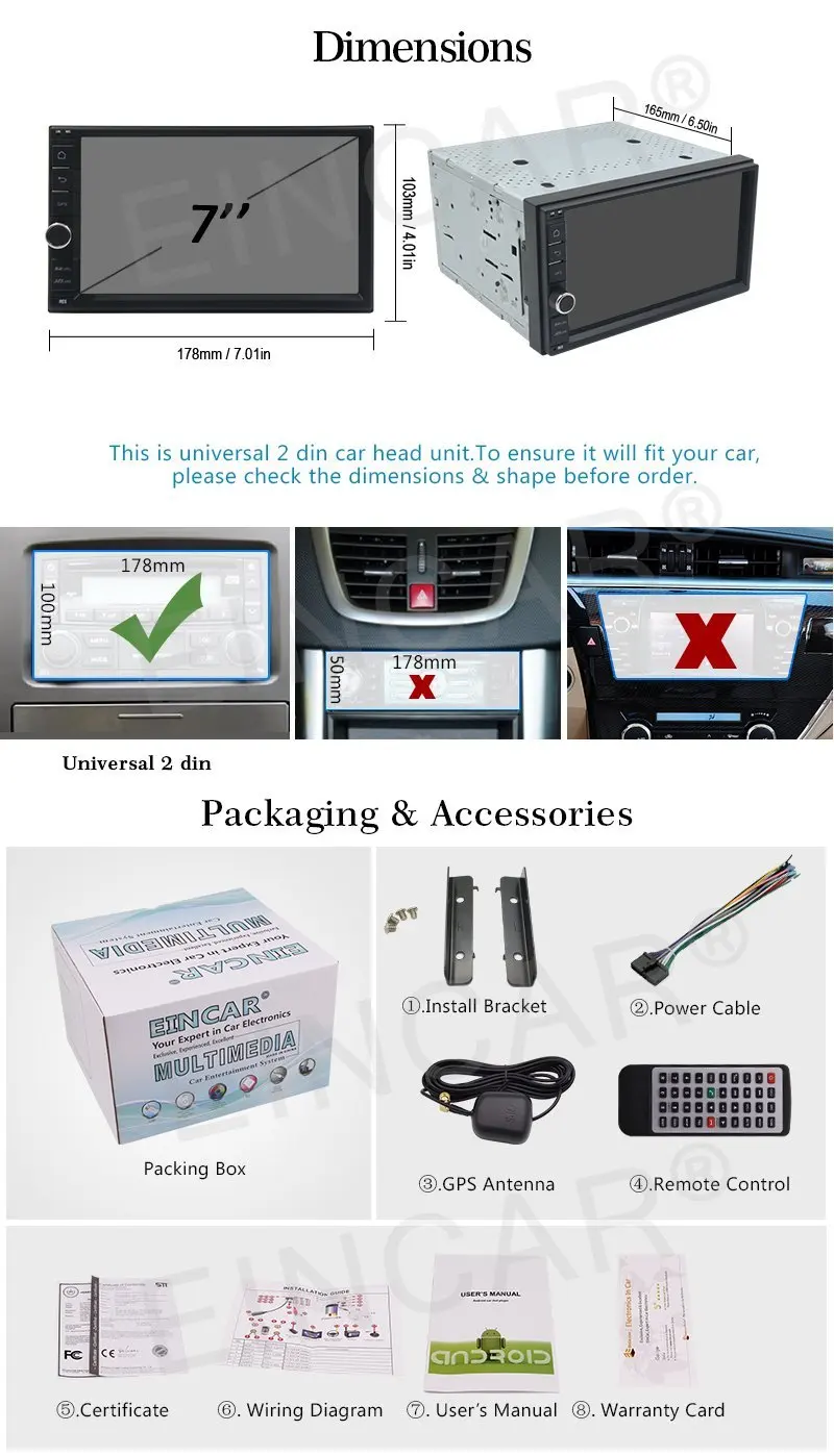 Discount EinCar Anroid 6.0 Car Deck Auto Stereo Car NO DVD Player Radio Head Unit Double Din Auto GPS Entertainment 1080P Wifi Mirrorlink 2 Discount EinCar Anroid 6.0 Car Deck Auto Stereo Car NO DVD Player Radio Head Unit Double Din Auto GPS Entertainment 1080P Wifi Mirrorlink 2