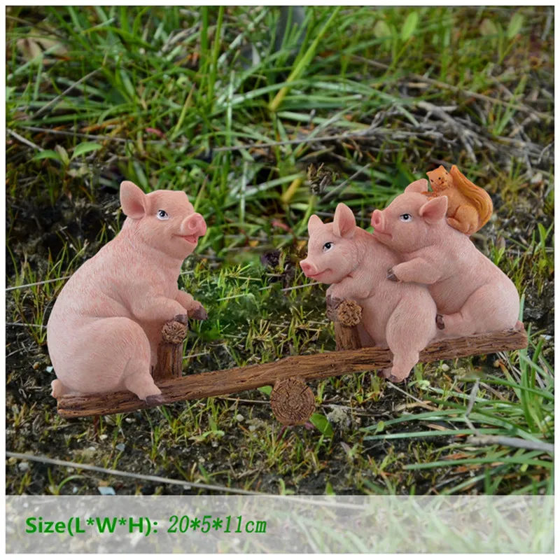 

Cute House Decoration Resin Fighting Fairies garden decoration Pig Miniatures & Home Decoration Decoration Accessories garden