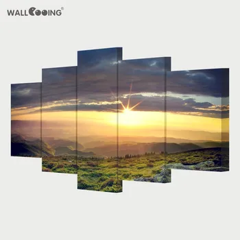 

5 piece canvas art modern painting space sunrise image across the canvas wall art decoration Home decoration living room paints