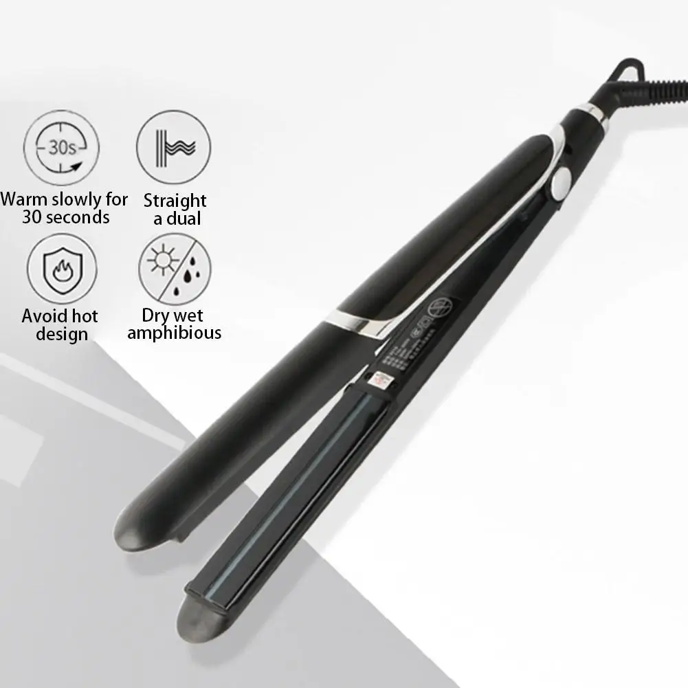 

LCD Dual Use Hair Curler Straighter Flat Iron Anion Salon Beauty Styling Tool