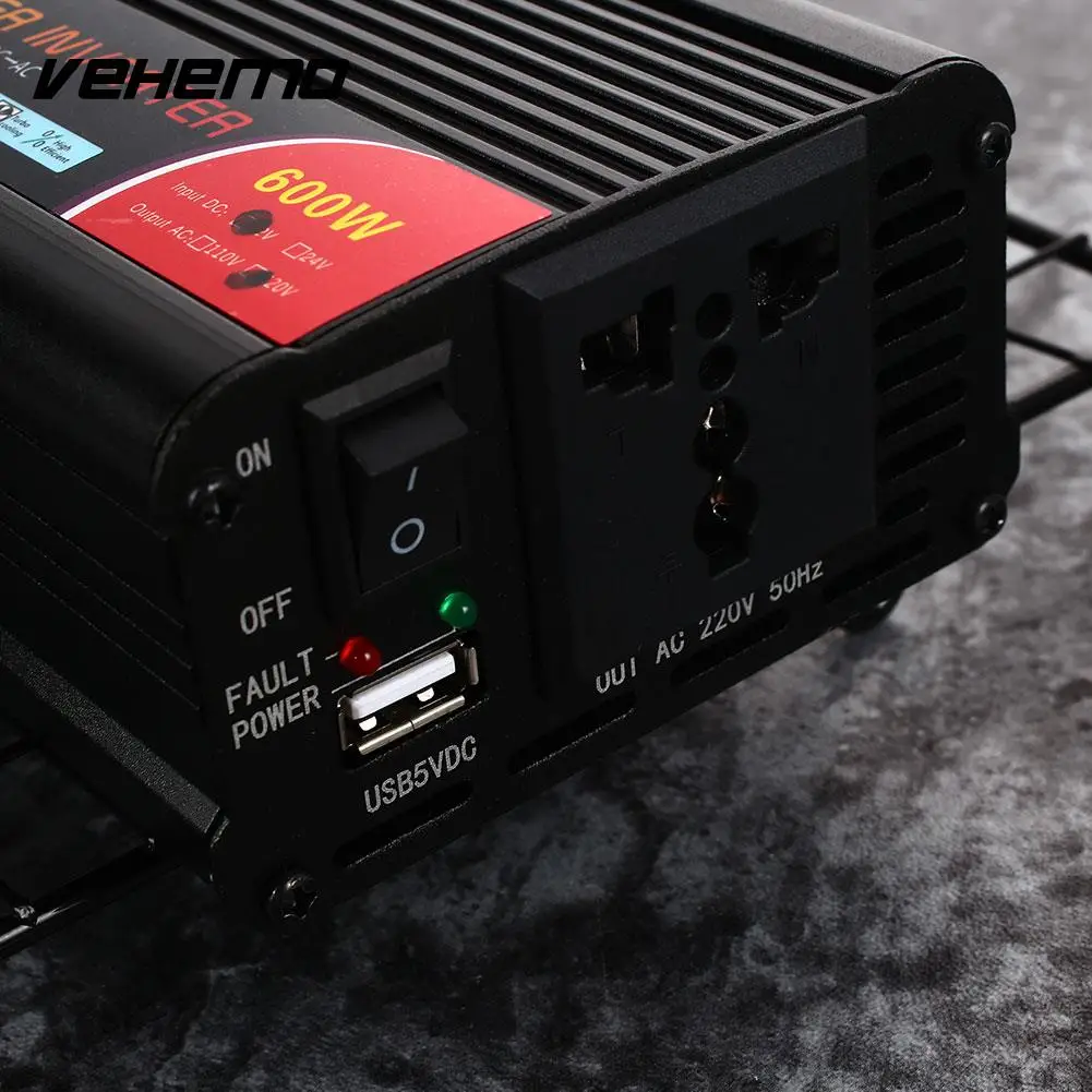 Vehemo 600W Adapter Car Inverter Small Printer Car Converter Durable