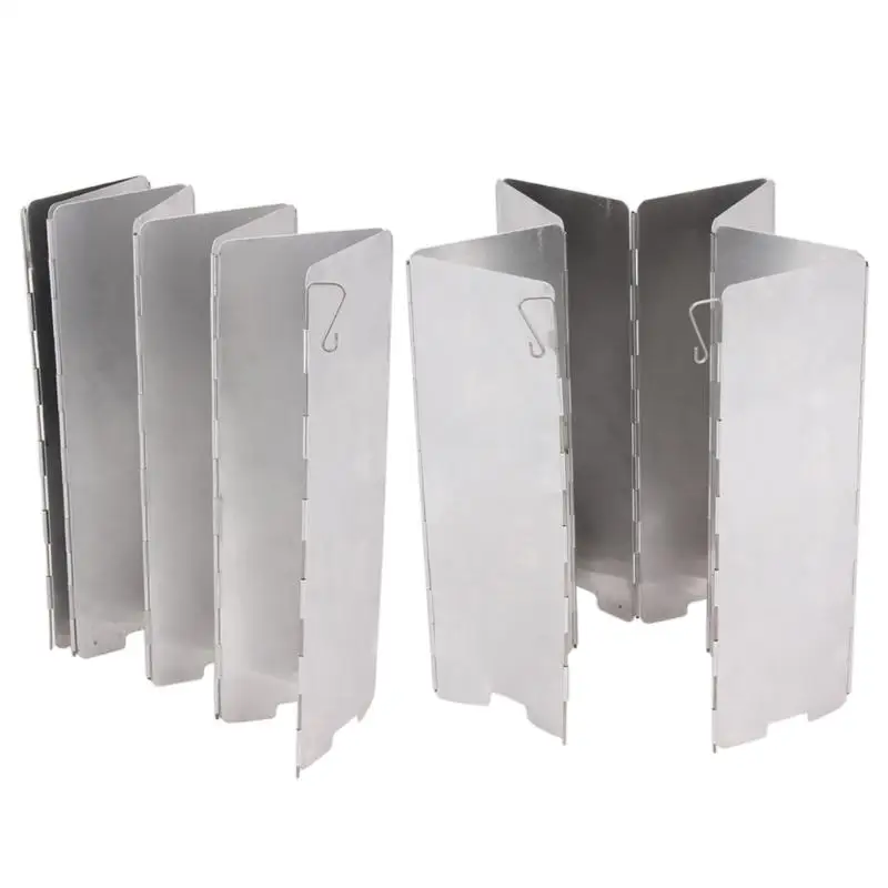 

8 Plate Foldable Stove Windshield Outdoor Camping Cooking Gas Stove Wind Shield Picnic Cookware Windbreak Camping Equipment