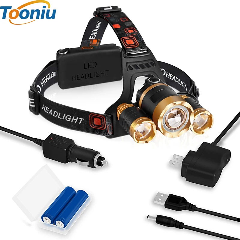 

CREE 3pcs XM-L T6 led headlamp headlight 10000 lumens led head lamp camp hike emergency light fishing outdoor equipment